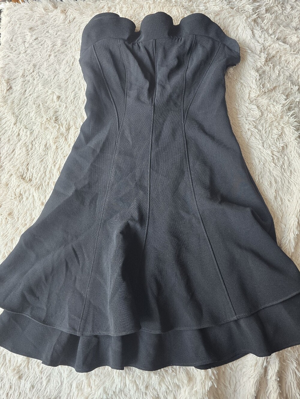 Cinq Á Sept Black Ruffle Top Dress
